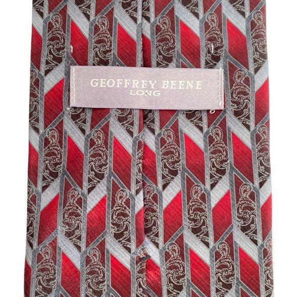 Geoffrey Beene Long Mens Silk Necktie Stain Resistant Fabric 66in - Picture 2 of 8